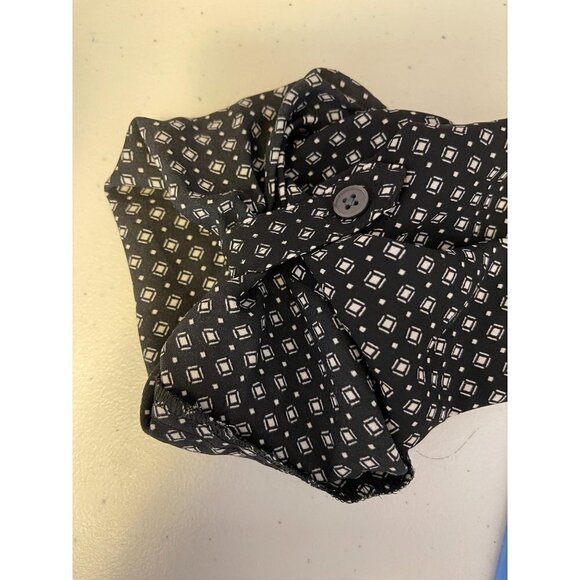 LOFT Black White Dot Button Front Blouse Shirt XXSP Petite - Picture 6 of 6